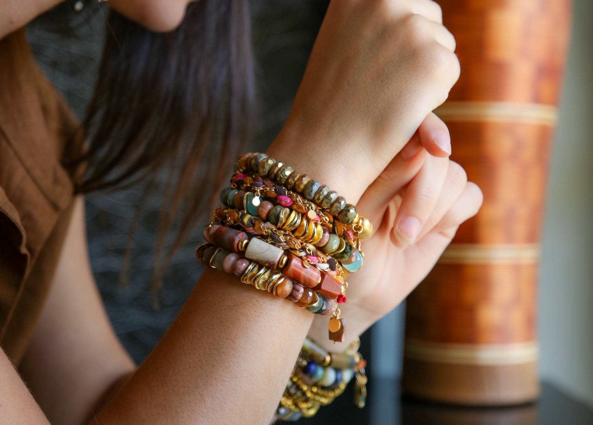 Keystone Bracelet in Dalmatian Jasper