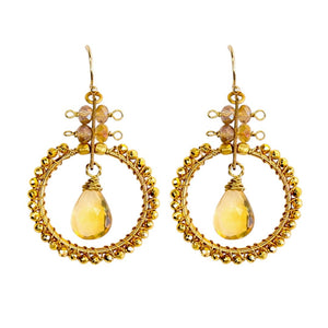 Chi Earrings in Gold Pyrite