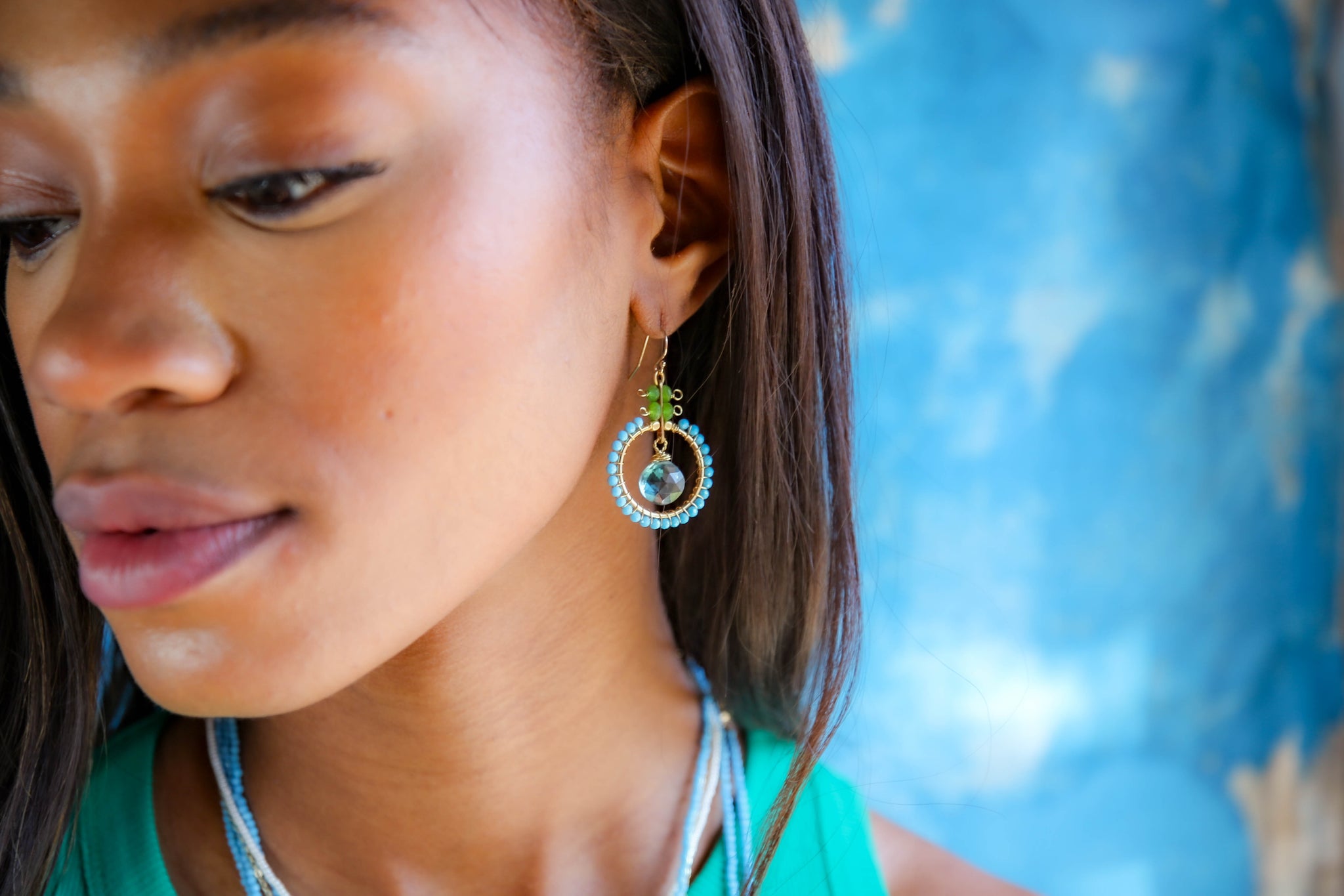 Chi Earrings in Silver Pyrite