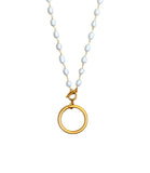 Chunky Hoop Pendant in Pearl