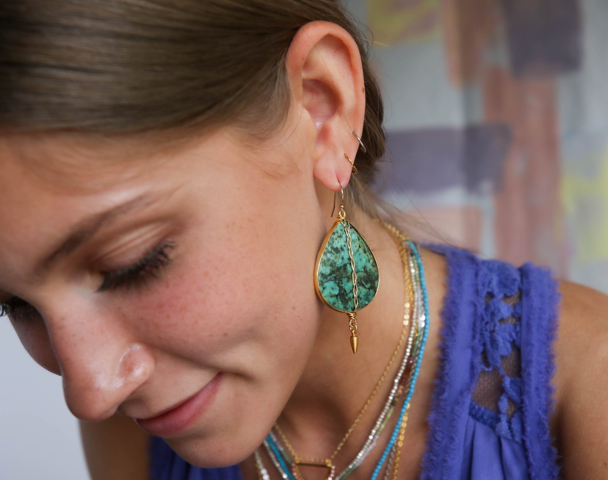 Comice Earrings in Pink Opal