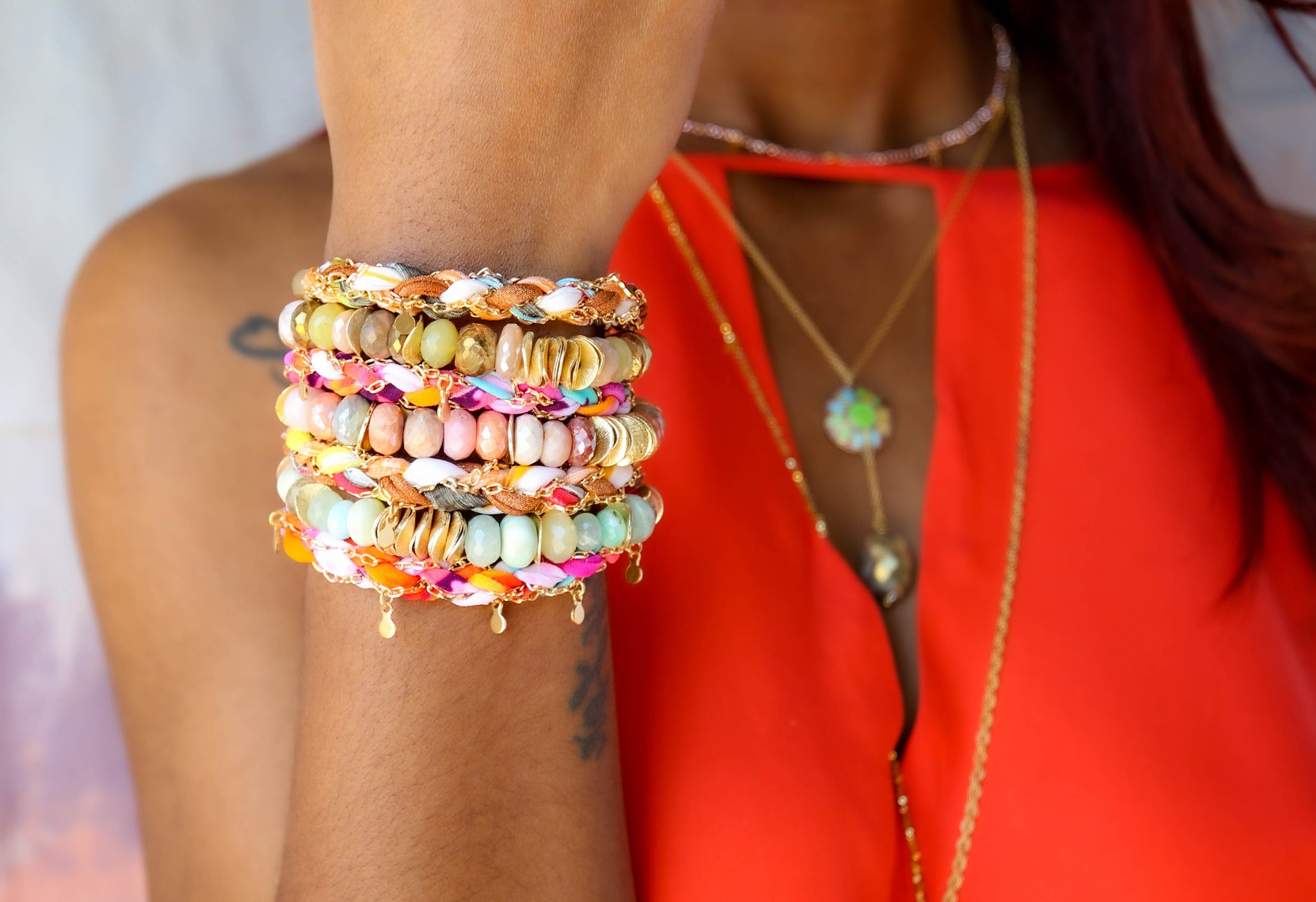 Confetti Bracelet in Cherry