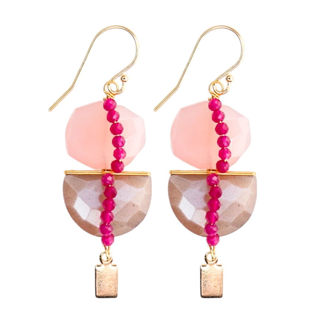 Duet Earrings in Pinks