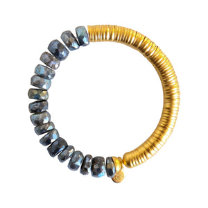 Evra Bracelet with Stones in Gold and Labradorite