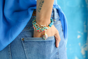 Fiji Elastic Bracelet in Ocean Blue