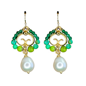 Gwen Earrings in Emerald Green