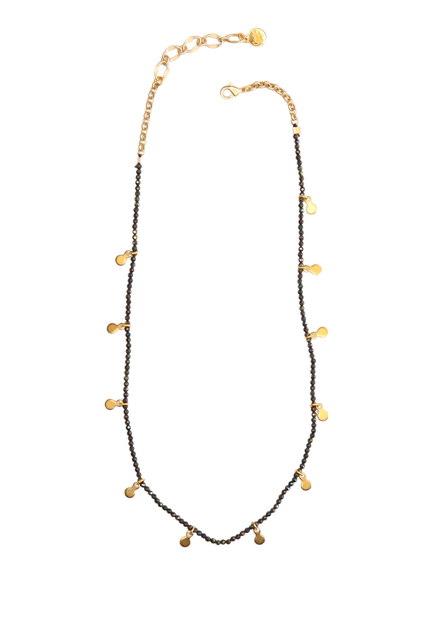 James Short Necklace in Dark Pyrite