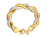 Maze Woven Bracelet in Gold and Silver