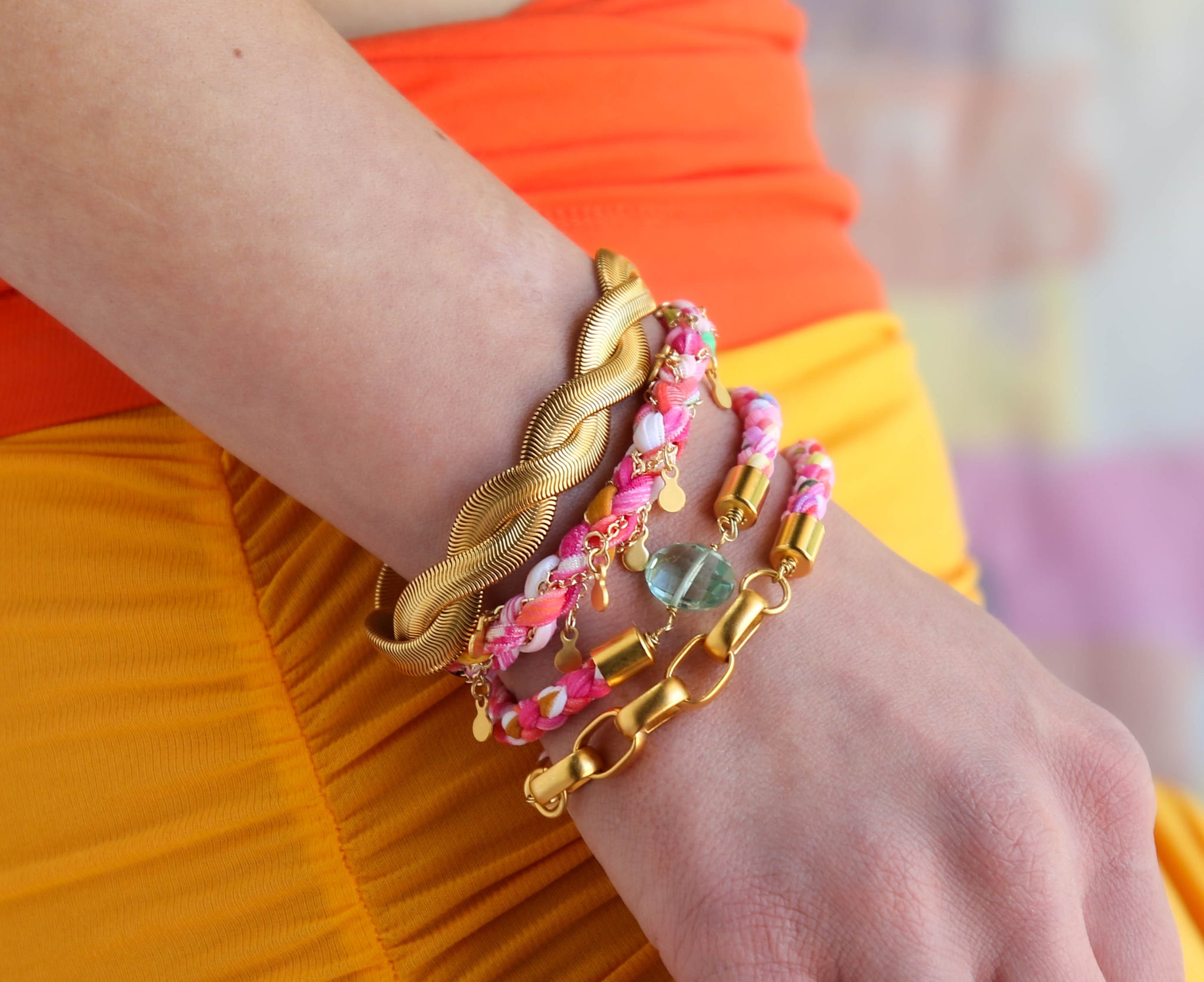 Confetti Bracelet in Rust