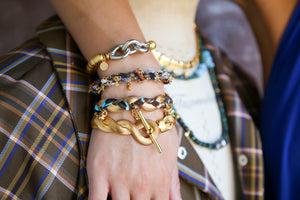 Maze Woven Bracelet in Gold and Silver