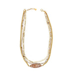 Palladio Triple Strand Necklace in White Opal