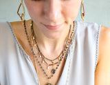 James Short Necklace in Silver Pyrite