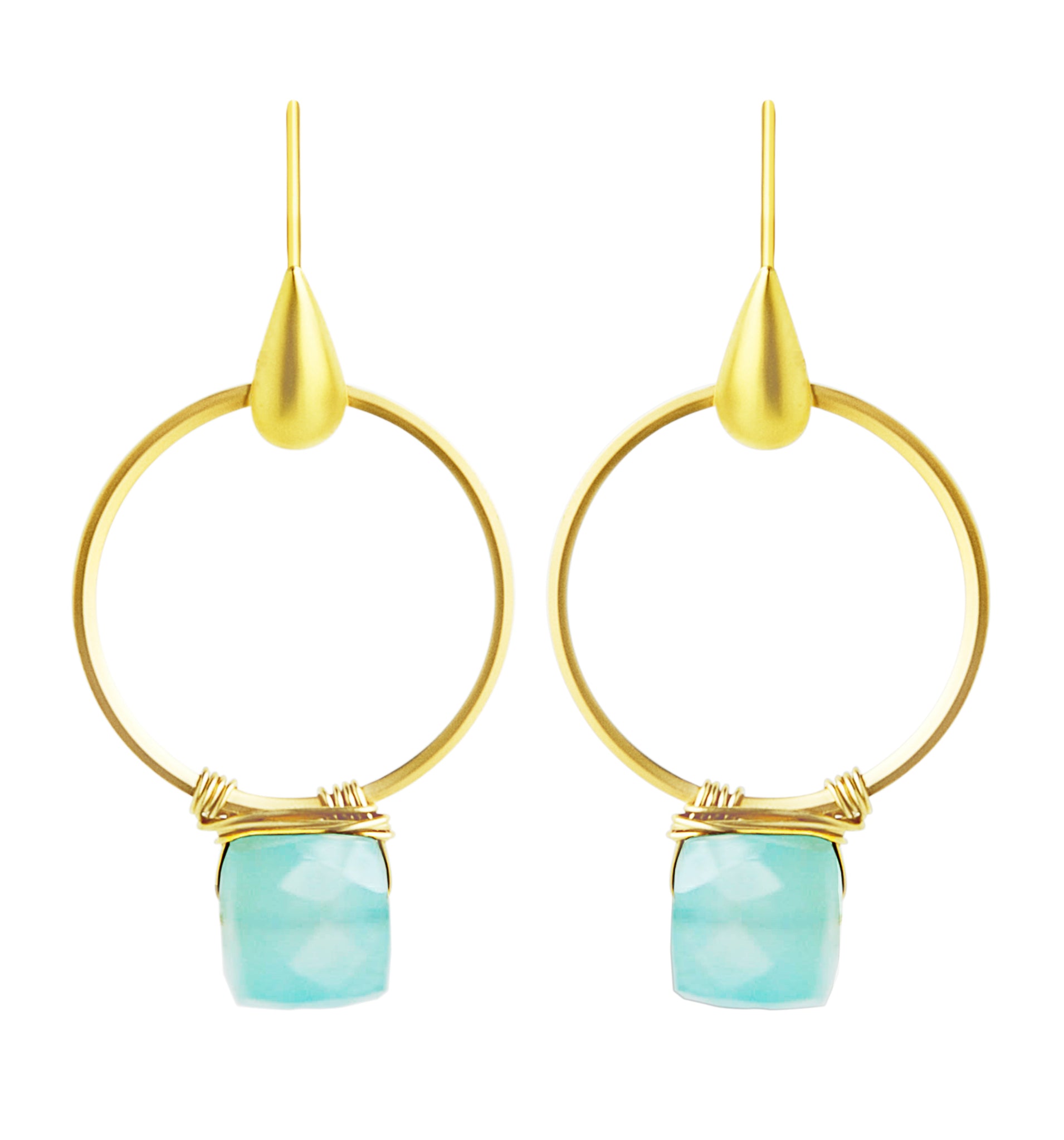 Satchel Earrings in Chalcedony