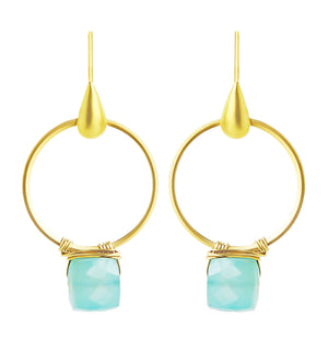 Satchel Earrings in Chalcedony