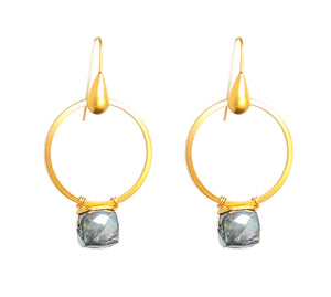 Satchel Earrings in Mystic Labradorite