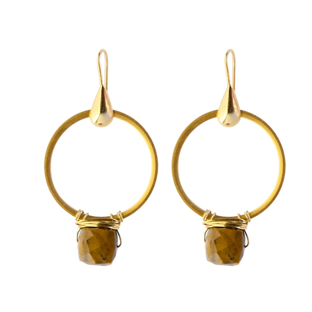 Satchel Earrings in Tiger's Eye