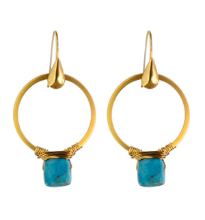 Satchel Earrings in Turquoise