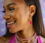 Shanthi Earrings in Hot Pink