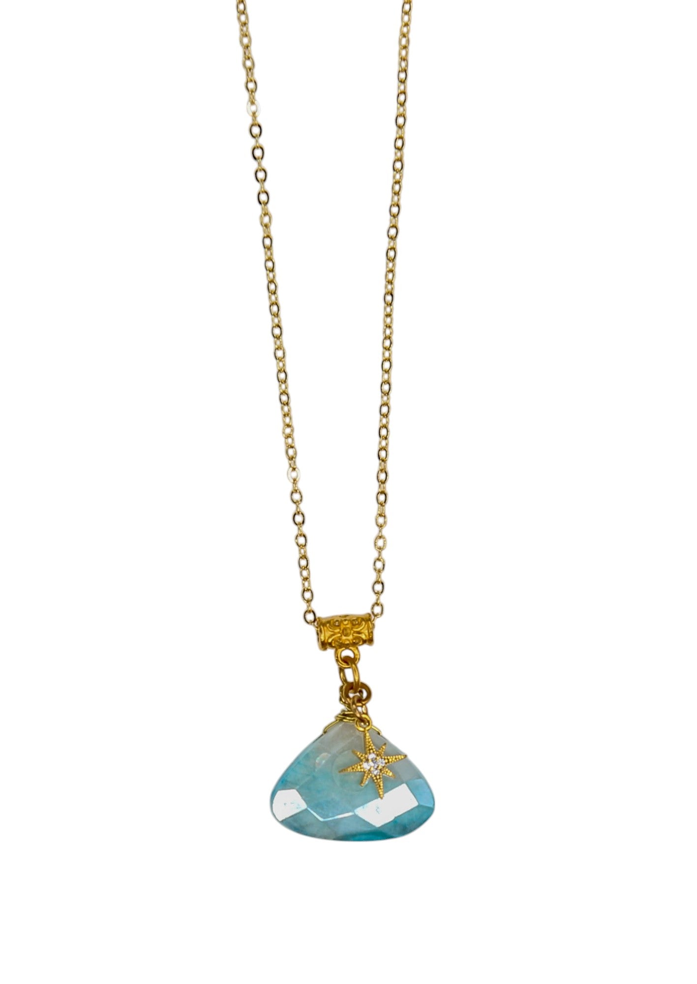 Simms Adjustable Pendant in Blue Tinted Moonstone