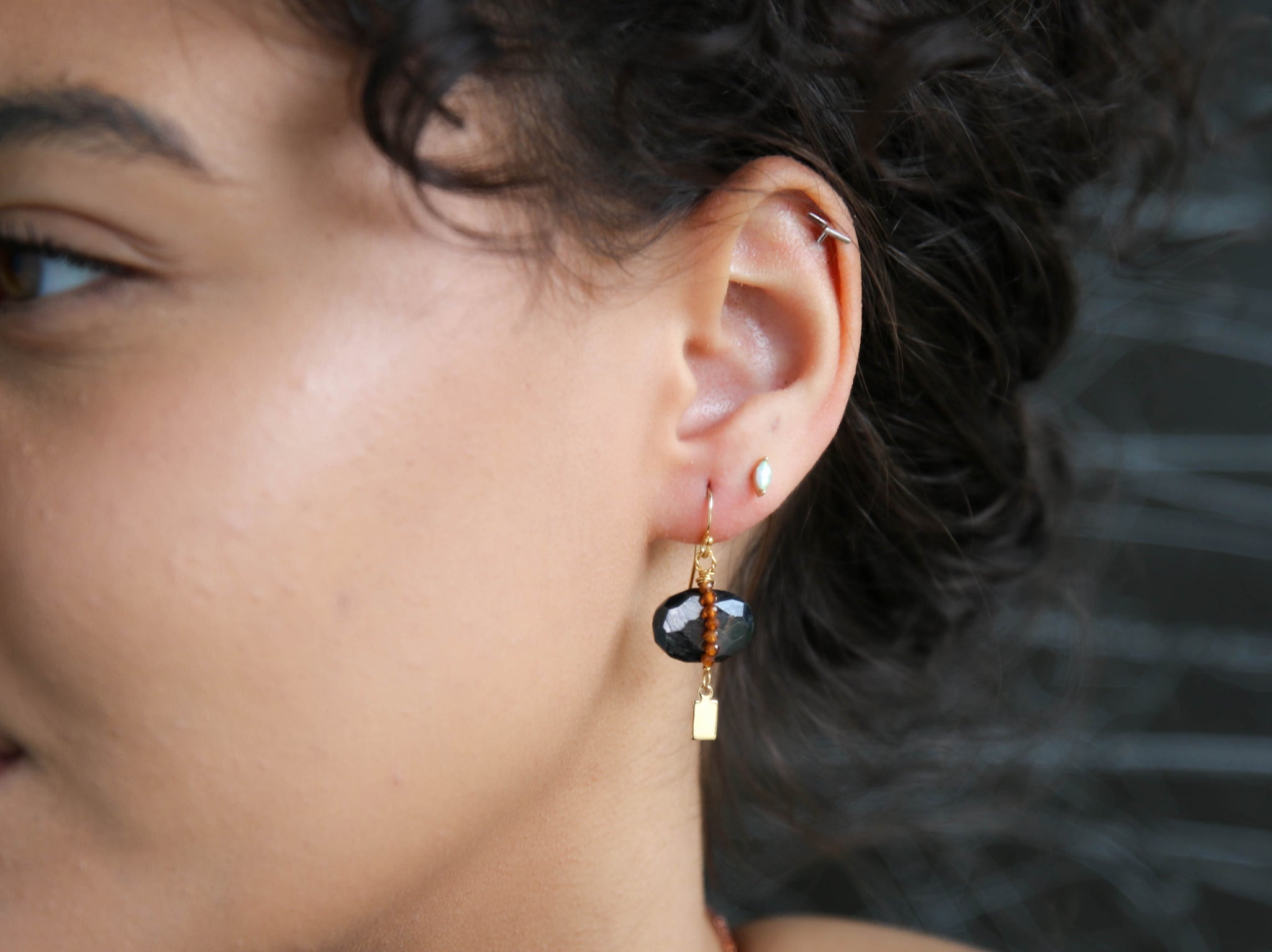 Solo Earrings in Smoky Topaz