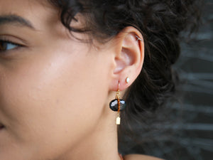 Solo Earrings in Black Spinel