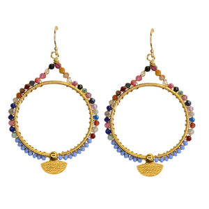 Temple Earrings in Blue Multi