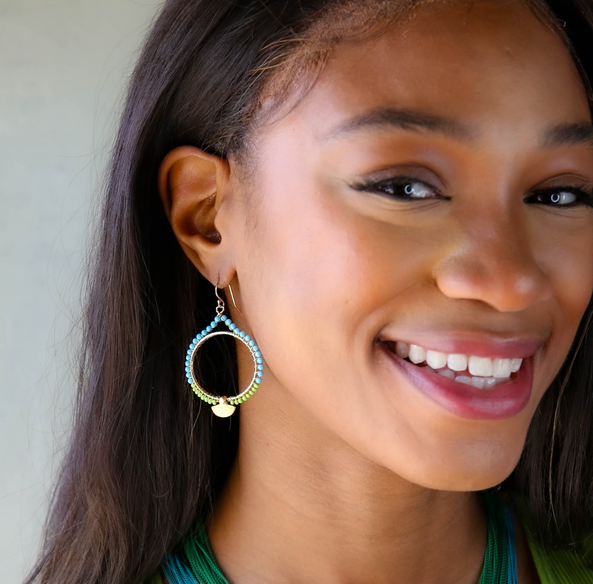 Temple Earrings in Gold Pyrite