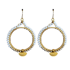 Temple Earrings in White