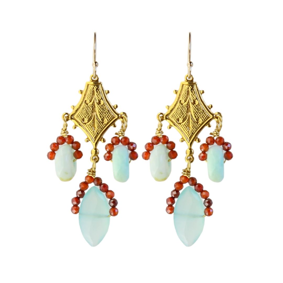 Tudor Earrings in Chalcedony