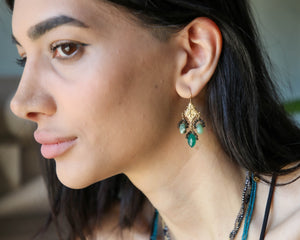 Tudor Earrings in Black Spinel